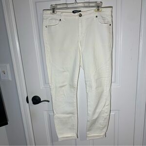 Buffalo White Jeans Pants Skinny Aubrey Mid Rise Stretch Super Soft Ankle Grazer